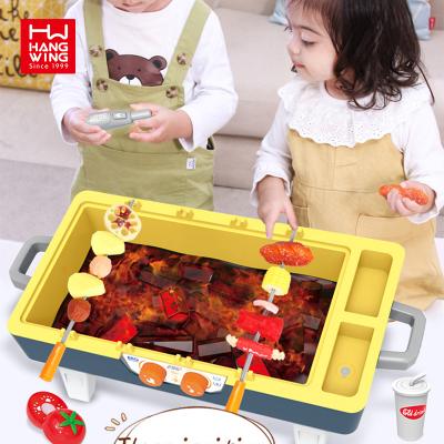 China Safety Kids Educational DIY BBQ Food Pretend Play Kitchen Plastic Toy With Healthy Multi Function BBQ Grill for sale