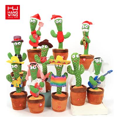 China Hot Selling Funny Music Wiggle Plush Toy Dancing Cactus Doll Recorder Singing Cacti For Christmas Gifts for sale