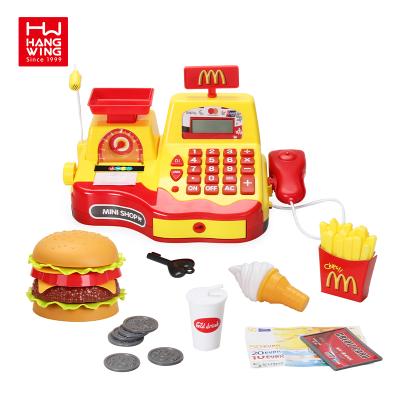 China Educational Pretend Toy Children Role Play Simulation of Supermarket Checkout Toy Set with Realistic Fun Scanner Caja Registrar Cash Register Toy for sale