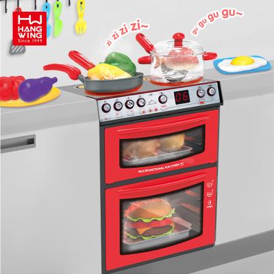 China Safety Kids Educational Diy Food Pretend Play Kitchen Plastic Toy Four Multifunctional Funny Oven for sale