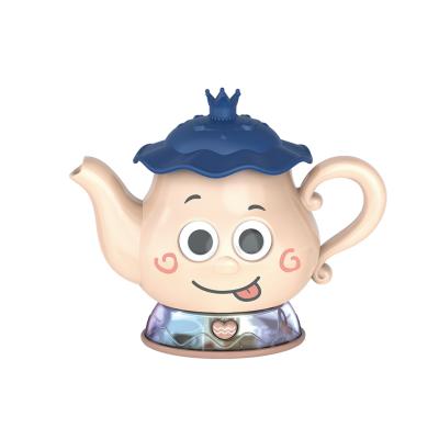 China Electric toys preschool kids music teapot set and cup tea set. 2021 Toy Party Role Pretend Play Bubble Voice Musical Toy for sale