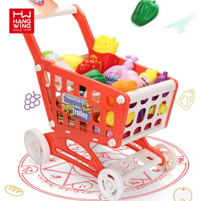 China Funny Educational Kids Toy Pretend Game Supermarket Checkout Toy Set with Shopping Cart Calculation and Sounds at registradora de Caja Pink Cash Register for sale