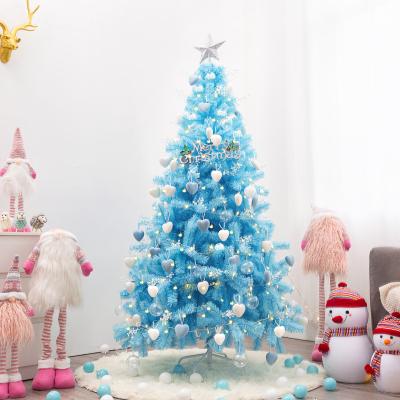 China Luxury Blue Encrypted Christmas Tree 1.8m PVC Xmas Tree Luminescence Decoration Living Room Restaurant Hotel 1.2m 1.5m for sale