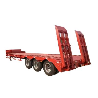 China Truck trailer 3 axles 4 axles low bed loader trailer 60-80tons inland transport semi truck trailer for sale