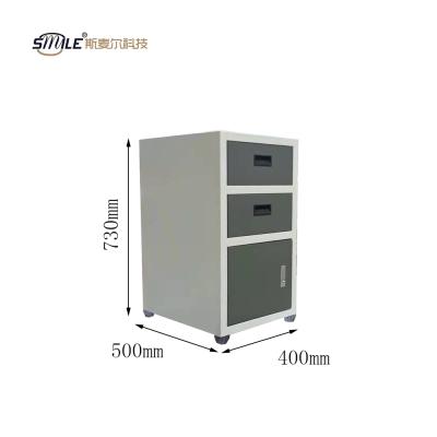 China SMILE (Height)Adjustable Metal 3 Drawer Cabinet File Cabinet with Lock 3 Drawer Movable Vertical Filing Cabinet for sale