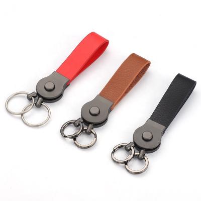 China Inspired Keychain Leather Tourist Rabbit Designer Custom Genuine Leather Keychains For Electric Vehicle for sale