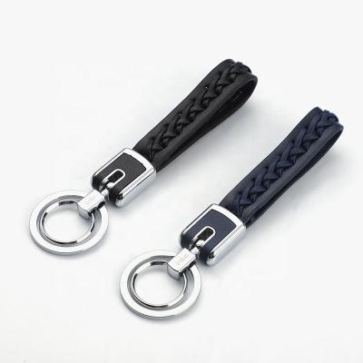 China Custom Round Black Keychains Key Chains Antique Silver Iron Leather Metal Tourists for sale