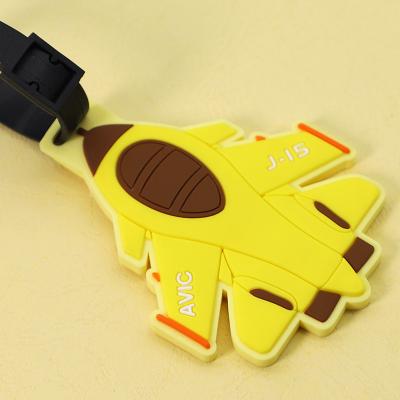 China Custom Decoration Factory Irregular 3D Shape Soft PVC Travel Luggage Tags For Airplane for sale