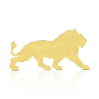 China Custom Gold 3D Metal Fashion Nameplate Lion Sculpt Nameplate Stickers For Fridge From Europe for sale