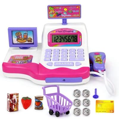 China Multifunctional Developing Intelligence BAOLI Children Supermarket Pretend Play Toy Simulation Cash Register Toy for sale