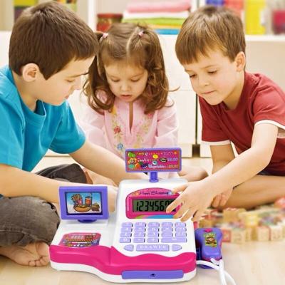 China BAOLI Intelligence Role Play Developing Children Supermarket Pretend Game Toy Simulation Cash Register Toy Set for sale