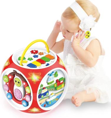 China Intelligence Developing BAOLI Cartoon Learning Early Educational House Toys Music Activity Cube Baby for sale