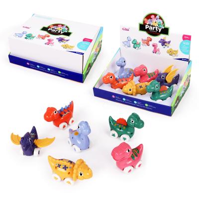 China Friction Toy BAOLI Dinosaur Car Toy Set Baby Friction Toy Vehicle Pull Back Cars Toys for sale