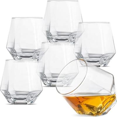 China Amazon Viable Hot Sale Stemless Wine Glasses, 10oz Diamond Shaped, Unique Short Tumblers, Cocktail Glass, for Housewarming, Birthday for sale