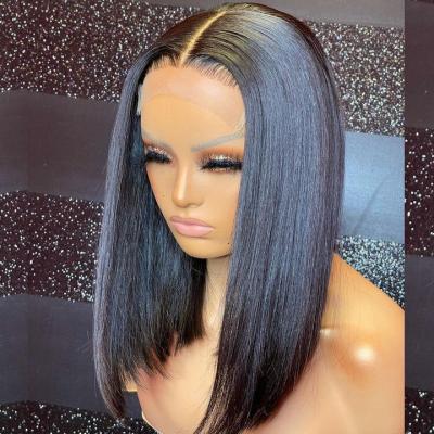 China HD Body Wave Lace Front Short Bob Wigs, Deep Curly Wave 13X4 Lace Front Human Hair Bob Wigs, Raw Lace Front Bob Wigs For Black Women for sale