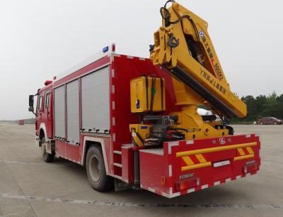 Cina Camion dei vigili del fuoco di salvataggio di emergenza di HOWO 228kw con la gru di XCMG 5T multifunzionale in vendita