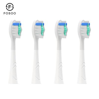 China FOSOO Sonic Electronic Toothbrush Heads Teeth Replacement Brush Heads IPX7 PEDEX Outer Bristle Suitable for Electric Toothbrush for sale