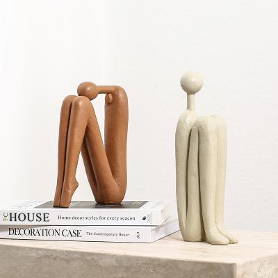 China Abstract Modern Minimalist Modern Decorative Funny Character Statue Resin Human Bookends for sale