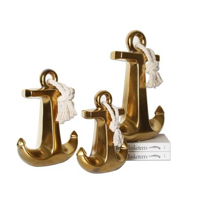 China Luxury& Newest Design Luxury Gold Other Home Decor Ceramic Anchor Decorations for sale