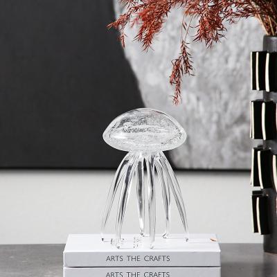 China Minimalist Animal Glass Decor Jellyfish Glass Ornaments For Home Decoration for sale