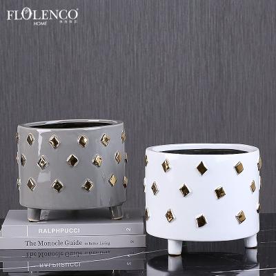 China Home Interior Dekoration Large Pieces Accessories Decoration Stocked Ceramic Flower Pot for sale