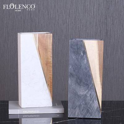 China Living Room Home Interior Decor Accessories Decoration Hotel Marble Minimalist Vase For Home Decor for sale