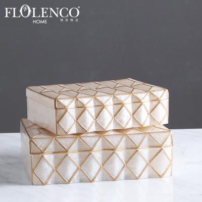 China 2020 New Shell Gold Luxury Decorative Jewelery Modern Home Decor Living Room Accessories Box for sale