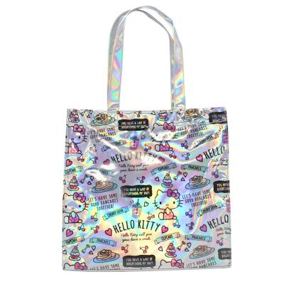 China Reusable Factory Customized Colorful Environmental Waterproof PVC Ladies Fashion Shopping Bag Tote Shopping Bag Handbag Shoulder for sale