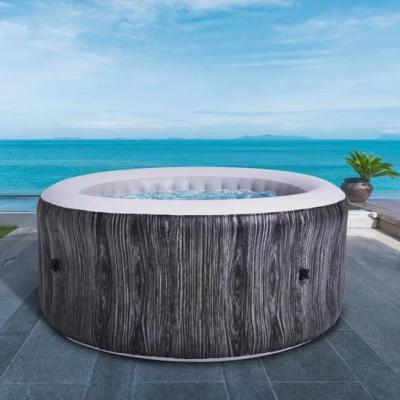 China Traditional 4 Person Round Square Portable Outdoor Inflatable Spa Hot Tub with 120 Bubble Air Jets for sale