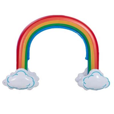 China Outdoor Entertainment Water park fun backyard outdoor rainbow arch inflatable sprinkler for kids for sale