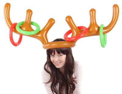 China Outdoor Games Cheap price inflatable Christmas antlers ring toss games for kids for sale