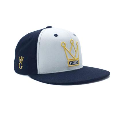 China COMMON Unisex Snap Flat Hat Embroidery Cotton Two Tone Twill Brim 3D Blast Logo OEM Manufacturing Custom Logo for sale