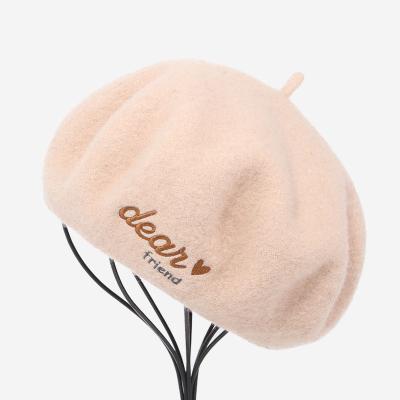 China 2022 Hot Sale New Custom Embroidered Personality Logo Adult Ladies Beret Eco-friendly for sale