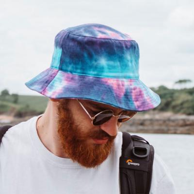 China New Popular Designer Tie Dyed Designer Cotton Fisherman Bucket Hats Wholesale Adult Unisex Fashionable Eco-friendly Custom Made for sale