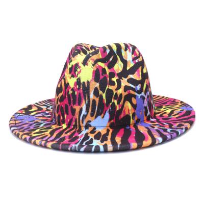 China 2022 Eco-Friendly New Hot Sale Customized Wholesale Colorful Printing Personality Felt Fedora Hat for sale