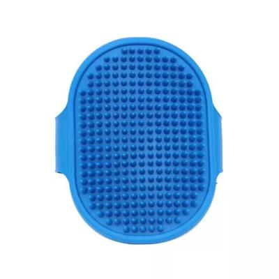 China Hot Sale Stocked Dog Grooming Brush, Soothing Rubber Pet Shampoo Bath Brush Massage Comb with Adjustbale Ring Handle for sale