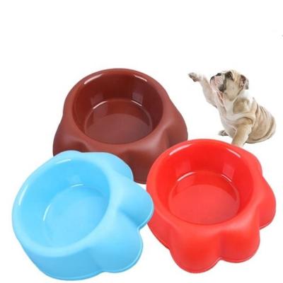 China Sustainable paw shape plastic pet food bowl, pet bowl plastic, plastic pet salad bowl for sale