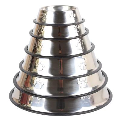 China Wholesale Custom Viable Dog Food Bowl Dog Cat Food Bowl Stainless Steel Bowl Feeder Pet for sale