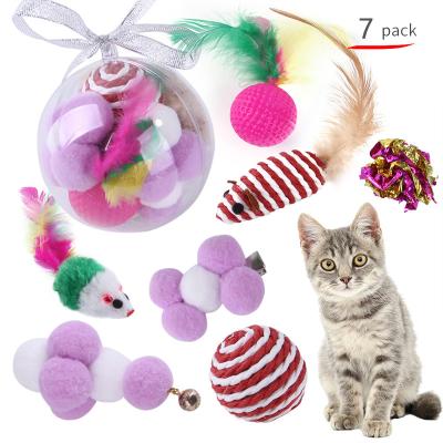 China Wholesale Viable Cat Toys Set, Cat Crinkle Balls for Puppy, Cat Mouse Toys Catnip Plush Ball for Interactive Kittens for sale