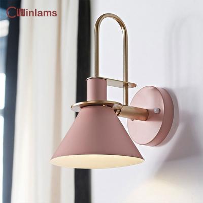 China Nordic Creative AC 85-265v Macaron Horn Wall Lamp Modern Sconce Lamp Bedroom Bedside Living Room Restaurant Bar Hallway for sale