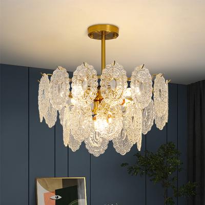 China Modern Living Room Bedroom Dining Bar Crystal Chandelier Lights Glass Sheet Led Modern Around Aisle Creative Lamps Indoor Home Lamp for sale