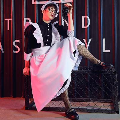 China White Housekeeper Women Men Maxi Dress Halloween For Adult Costume Equipment Victorian Black Cosplay Polyester Anime Cosplay Transgender Maid for sale