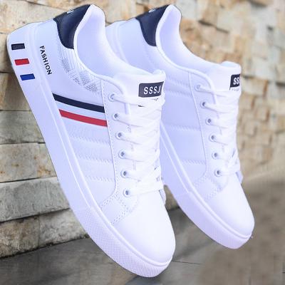 China 2021 Autumn Spring 2021 Fashion Flat Cheap Flat Comfortable Sneakers Boys Sneakers Boys Shoes Men Vulcanized White Waterproof for sale