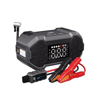 China USB-uitgang 12V auto noodbatterij springstarter met luchtcompressor en opblazer Te koop