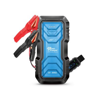 China Groene Keeper 2024 2000A Auto Noodbatterij 16000mAh 12V Jump Starter met Smart Clamps Te koop