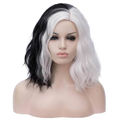 China Pure Original Natural Hair White Mixed Black Short Curly Wig For Synthetic Hair 14