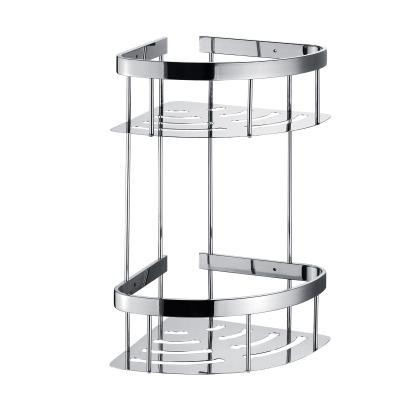 China Single Wall Mounted Bathroom Shelves 2 Tier 304 Stainless Steel Shower Rack for sale