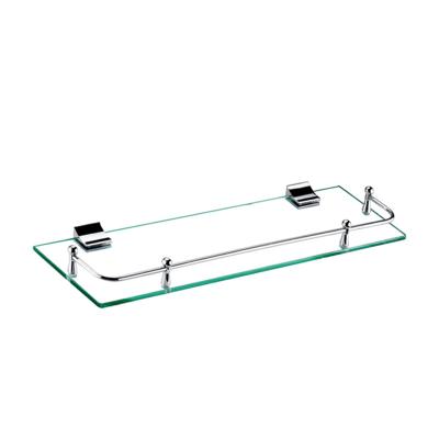 China 304 Stainless Steel Hotel Home Single Wall Bathroom Glass Shelf for sale