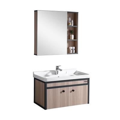 China China Factory Modern Aluminum Bath Furniture Cabinet Movable Bagno Bathroom Vanity for sale