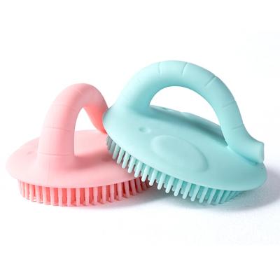 China All-Natural All-Silicone Baby Shower Body Brush Elephant Shampoo Silicone Baby Extra Soft Bath Brush for sale